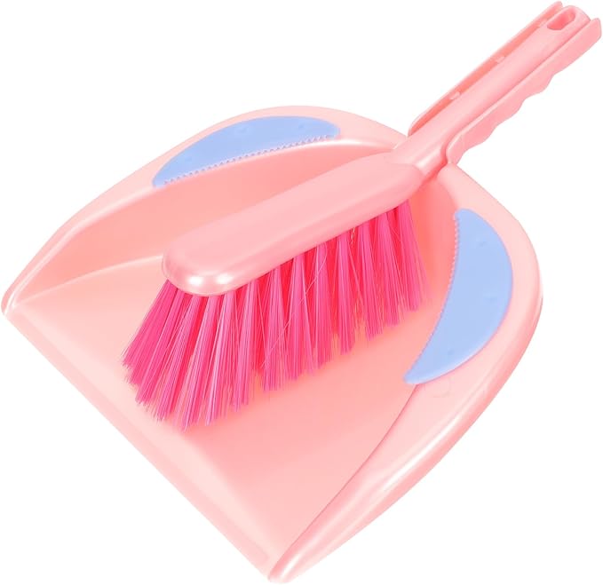 Homoyoyo Mini Broom and Dustpan Set for Household Cleaning, Small Red Desktop Sweeping Kit with Brush, Multi-Function Portable Cleaning Accessory for Pet Hair and Tabletop Use