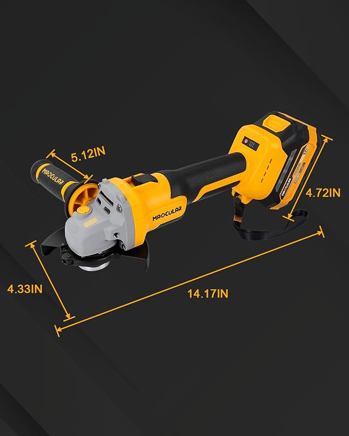 Angle Grinder Cordless 20V Battery,9600 RPM Brushless Power Motor,4-1/2-Inch to 5-Inch,2x4.0 AH Battery Electric Grinder Tool Set, for Cutting,Grinding,Polishing