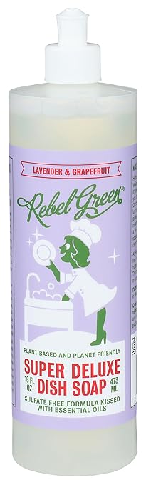 REBEL GREEN Lavender & Grapefruit Super Deluxe Dish Soap, 16 FZ