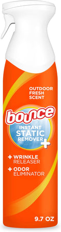 Bounce Anti Static Spray, 3 in 1 Instant Anti Static Spray & Instant Wrinkle Release, Odor Eliminator and Fabric Refresher Spray (9.7 Fl Oz, Pack of 1)