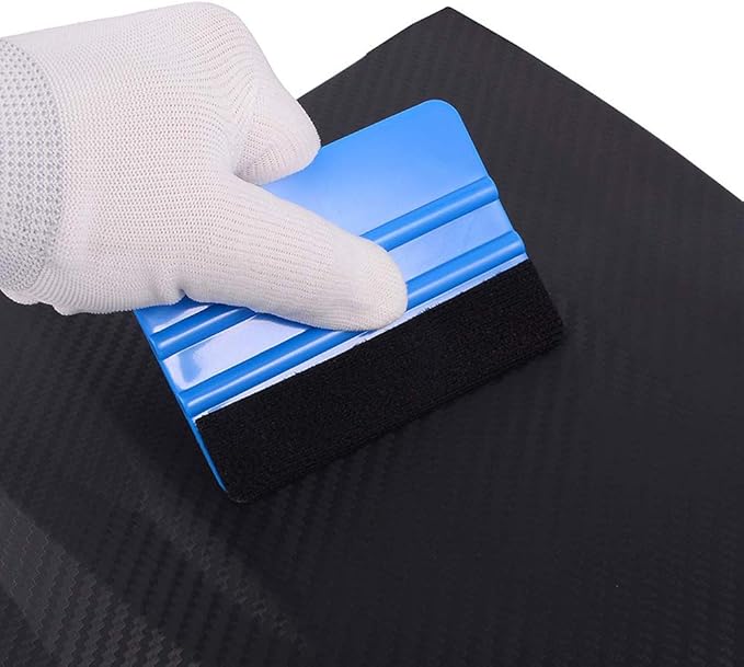 FOSHIO Micro Fiber Felt for Squeegee Edge Wrapping 2 Meters Length - Black Felt to Cover The Edges of Hard Card Squeegees