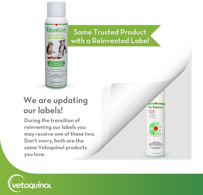 Vetoquinol Equalizer Pet Carpet Cleaner, Stain Remover & Odor Eliminator, Carpet Spot Cleaner, 20oz