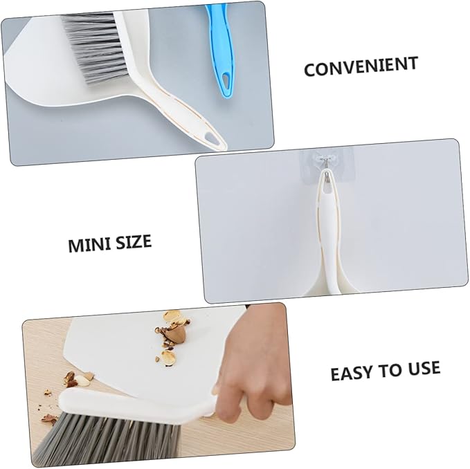 2sets Mini Broom and Dustpan Compact Household Cleaning Tools for Easy Pet Hair and Desktop Dust Removal Cleaning Accessory