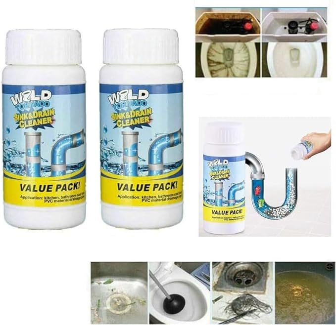 Wild Tornado Sink and Drain Cleaner, Fast Foaming Sink Cleaner for Kitchen Bathroom & Toilet Pipeline Quick Cleaning Tool (4PCS)