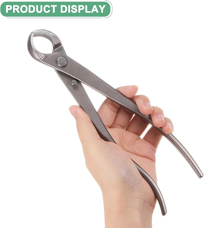 3Peice Bonsai Tool Set - 8.3 Inch High Carbon Steel Knob Concave Cutter, Bonsai Tree Plants Modeling Tools, Applying to Gardening Pruning Branches/Knobs/Tumors (210mm, Gray)