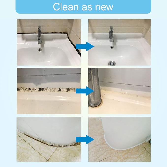 FOLLOWIN Mold and Mildew Remover Gel, Household Mold Stain Cleaner for Bathroom Grout, Silicone Caulk, Washing Machine Seal, Shower Tile, Kitchen Sink, Bathtub, Window Seals, 8 oz