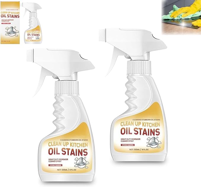Clean Up Kitchen Oil Stains, Upgrade Heavy Oil Stain Cleaner Kitchen, Versatile Kitchens Foam Spray Cleaner for Kitchens, Countertops, Range Hoods, Ovens (2PCS)