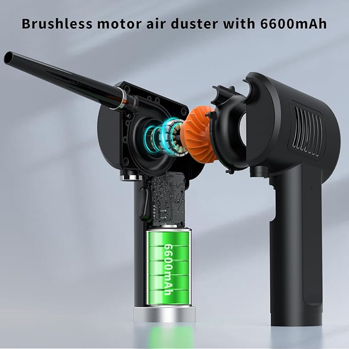 Svinkal Air Duster, Handheld Cordless Air Duster, Air Blower Rechargeable, Electric Compressed air Gun Battery Operation, for Cleaning Computer Keyboard Camera Lego Toys.