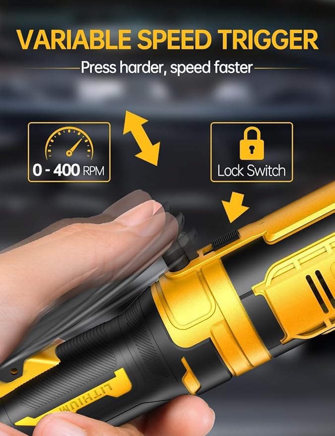 1/2 Inch Cordless Ratchet Wrench, for DEWALT 20V Max Battery, 88Ft-Lbs, 0-400RPM, Electric Ratchet Wrench Set with Variable Speed Trigger, Reinforced Head, R&F Switch, 7 Sockets, 1/2" to 3/8" Adapter