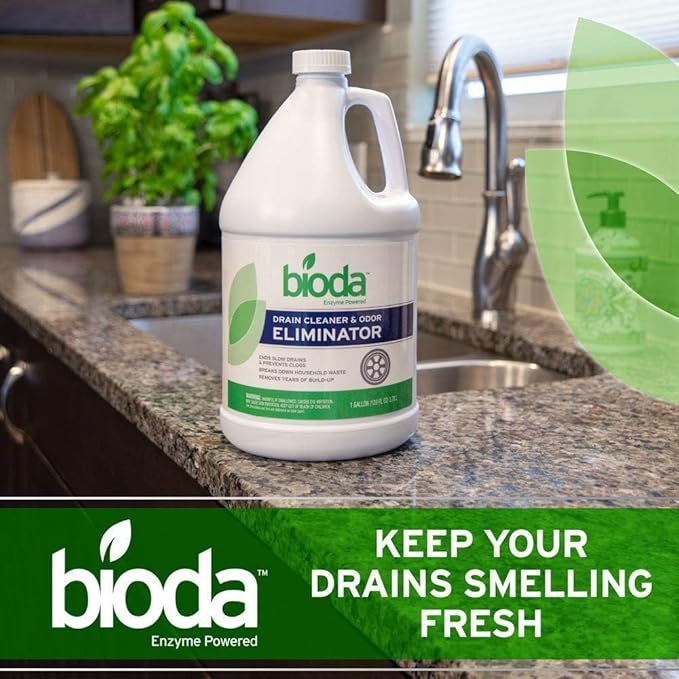 Bioda Professional Strength Enzyme Drain Cleaner, Septic Safe Drain Odor Eliminator, Smell Eliminator, 4 Pack