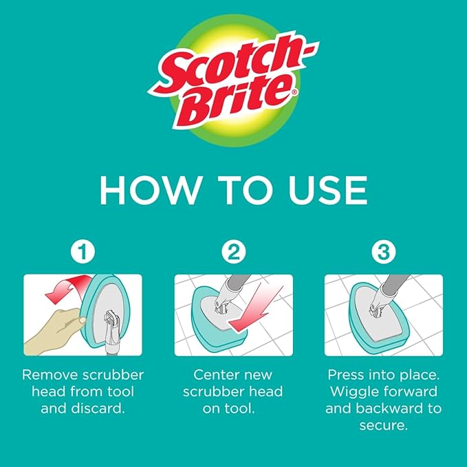 Scotch-Brite Non-Scratch Tub & Tile Scrubber Refill Pads,6 Count (Pack of 2)