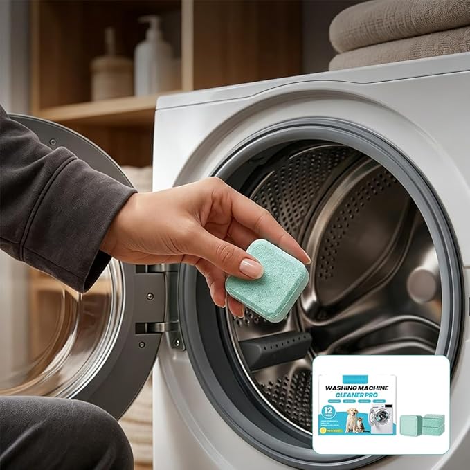 RAINPOT Washing Machine Cleaner for Washing Machines, Universal Compatible with Front Loader & Top Loader, Effective Odor Eliminator, Septic-Safe, 12 Tablets (36 PCS)