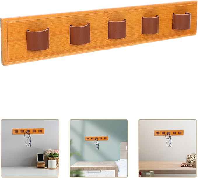 SOLUSTRE Wooden Eyewear Organizer Rack Wall Mounted Sunglasses Storage Display Holder Modern Eyeglass Storage Rack for Entryway Bedroom Home