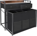 Rolling Laundry Sorter with wheels, Laundry Hamper 3 Section with shelf - 3 × 10.5 Gal (120L) Capacity, Laundry Basket with Drawers for Clothes-1 Storage Shelf, Laundry Organizer for Laundry Room