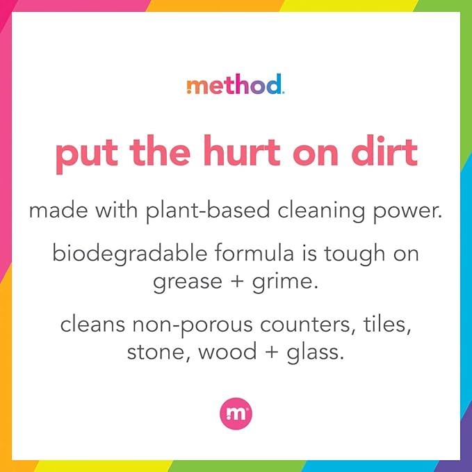 Method All-Purpose Cleaner Spray, Lime + Sea Salt, Plant-Based and Biodegradable Formula Perfect for Most Counters, Tiles, Stone, and More, 28 oz Spray Bottles, (Pack of 2)