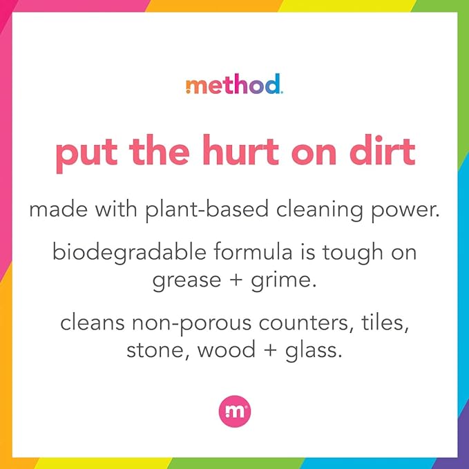 Method All-Purpose Cleaner Refill, Pink Grapefruit, Plant-Based and Biodegradable Formula Perfect for Most Counters, Tiles and More, 68 Fl Oz, (Pack of 2)