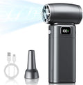 Compressed Air Duster, Electric Air Duster with 6-Gear Adjustable Speed & 6000mAh Battery, LED Light for Effortless Cleaning of Computer, Keyboard, Camera, Car, Home Office (Up to 80,000 RPM)