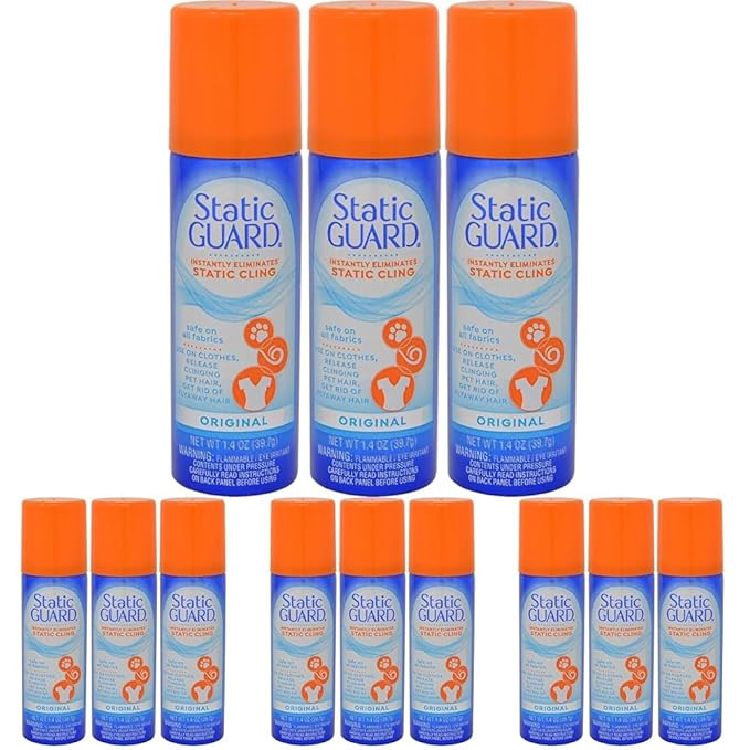 Static Guard Fabric Spray, Original | 1.4 Ounce | Pack of 12