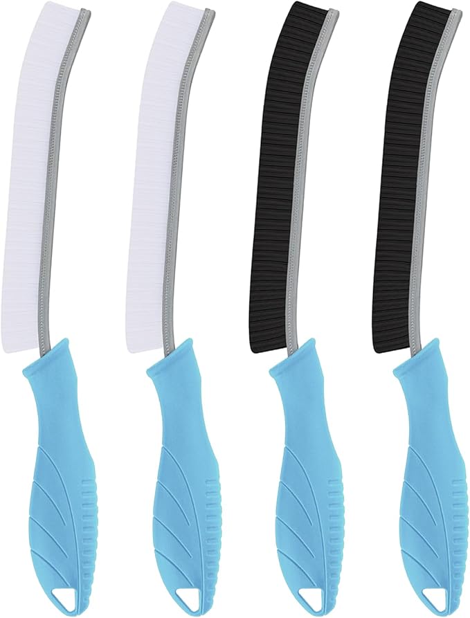 Toilet Brush, 4Pcs Bathroom Cleaning Brush, Toilet Scrubber, Deep Toilet Bowl Brush with Hanging Hole, Multifunctional Gap Cleaning Brush, Bristles for Kitchen Sinks, Tub,Shower (4, Light Blue)