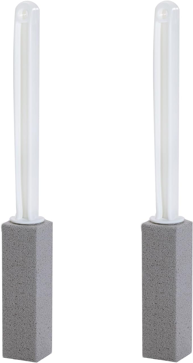 2 Packs Pumice Cleaning Stone with Extra Long Handle, Pumice Stone for Toilet Bowl Cleaning for Cleaning Toilets, Bathtubs, Grills, Swimming Pools, Sinks