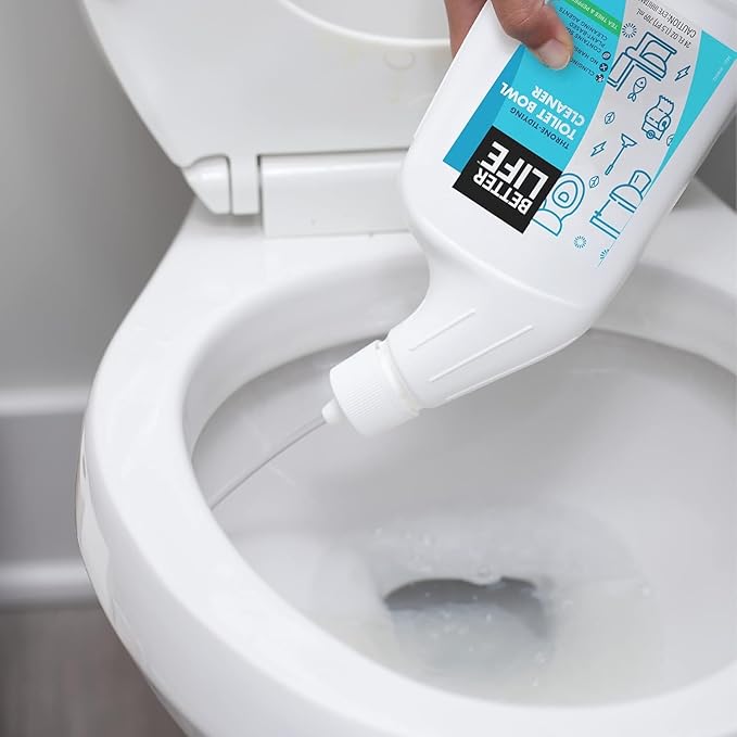Better Life Toilet Bowl Cleaner, Plant-based, Stain & Odor Remover, Tea Tree & Peppermint Scent Cleaning Gel, Liquid Bathroom Cleaners for Household, 24 Oz, Pack of 2
