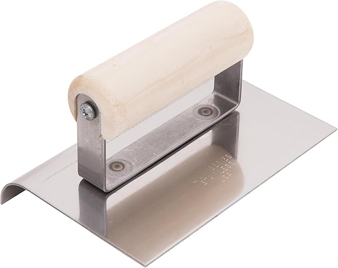 MARSHALLTOWN QLT Stainless Steel Hand Edgers, Wood Handle Material, 203mm Length, 203mm Width, 6mm Radius, 10mm Lip, Made In The USA, CE527S