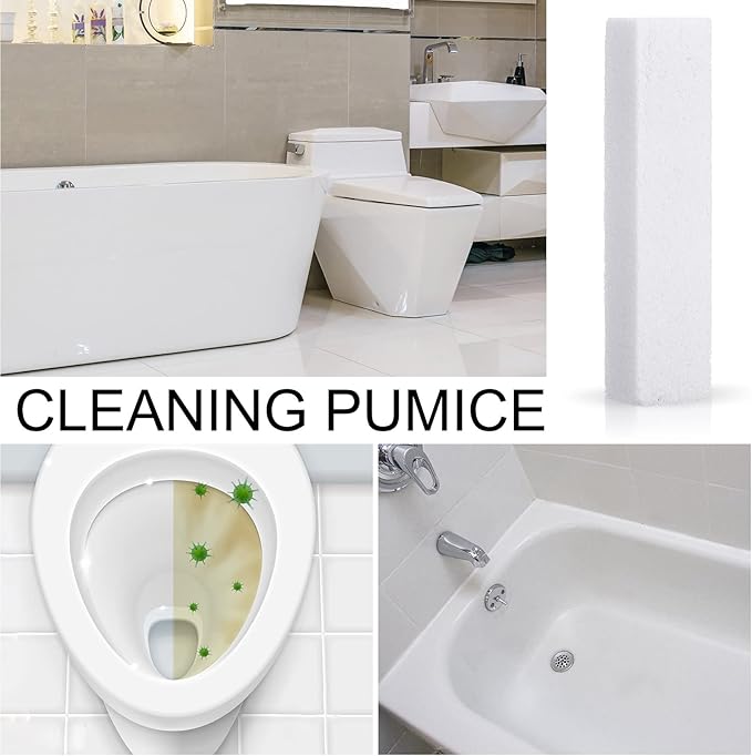 Norme 30 Pack Pumice Stones for Toilet Bowl Cleaning Scouring Pad Pumice Stick Cleaner for Cleaning Toilets Bathtubs Grills Kitchen Oven Stove Swimming Pools Sinks 5.9 x 1.4 x 0.9''(White)