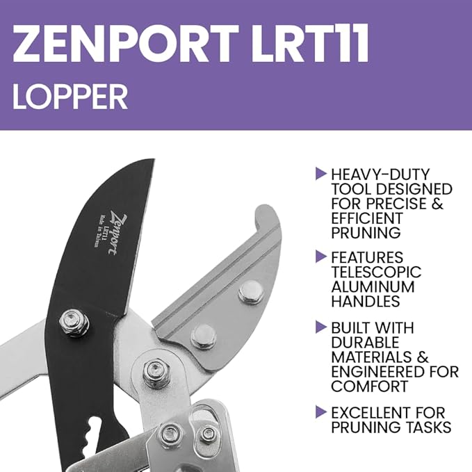 Zenport LRT11 Telescopic Ratchet Anvil Lopper, 23.5-Inch to 35.8-Inch