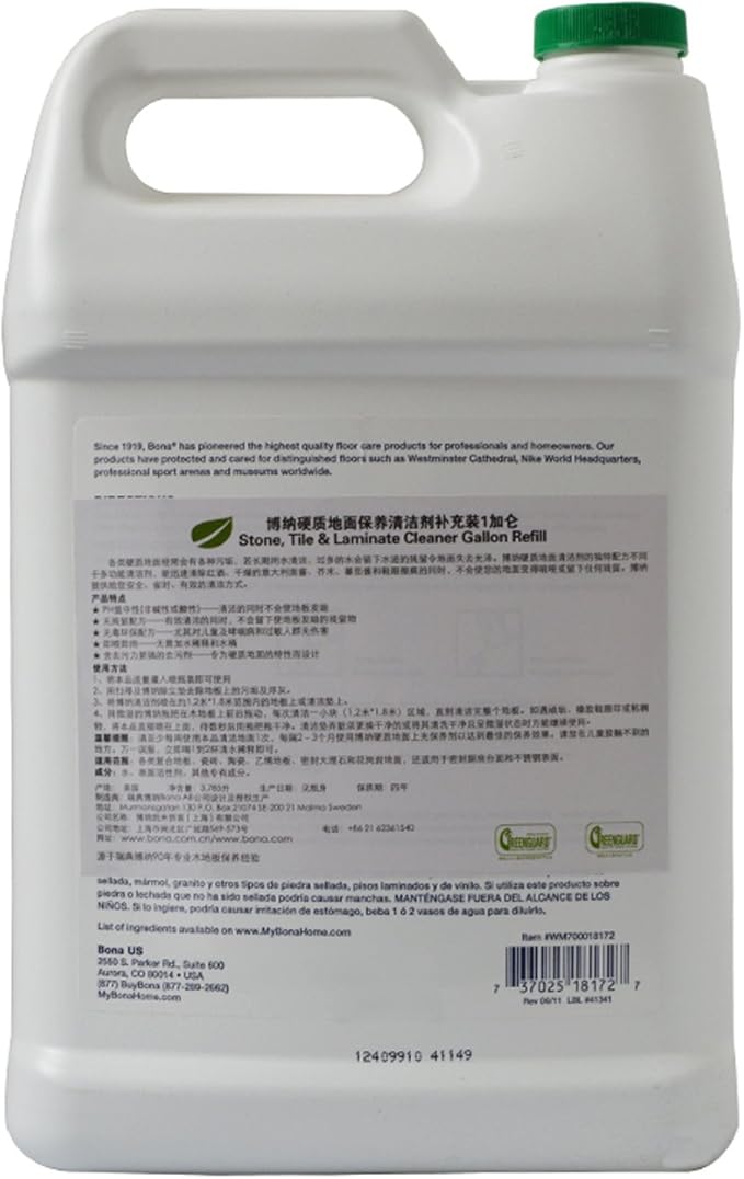 Bona Stone Tile and Laminate Floor Cleaner Refill FamilyValue 1gallon-kNclg-Bona
