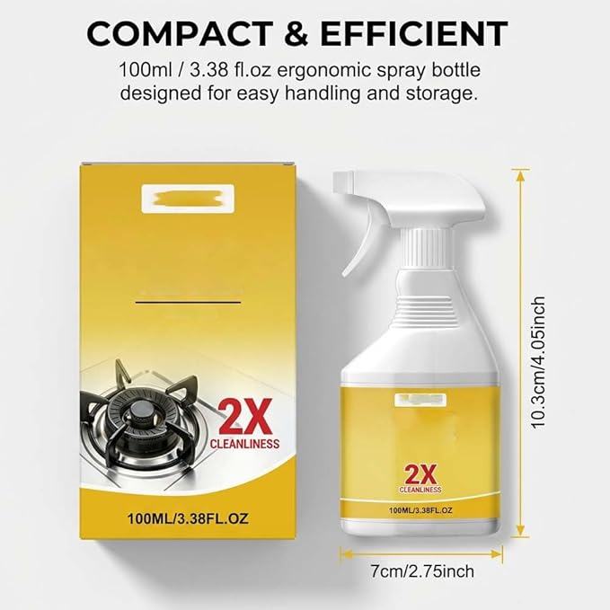 Drkicsy 2 Packs Kitchen Heavy Oil Cleaner Spray, Oven Cleaner Heavy Oil Stain Cleaner Kitchen Degreaser, All Purpose Heavy Duty Oil Cleaning Agent Foam Cleaner for Countertops and Appliances