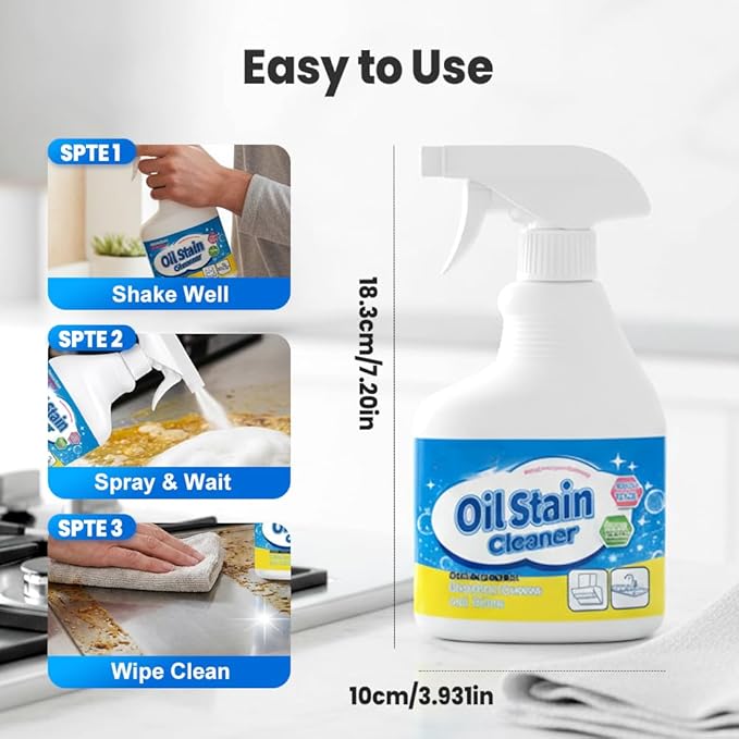 500ml Heavy-Duty Kitchen Degreaser Foam Spray, Powerful Kitchen Grease Cleaner, Multipurpose Grease Cleaner Spray for Pots, Pans, Countertops & Appliances, Heavy Oil Stain Cleaner (2pcs)