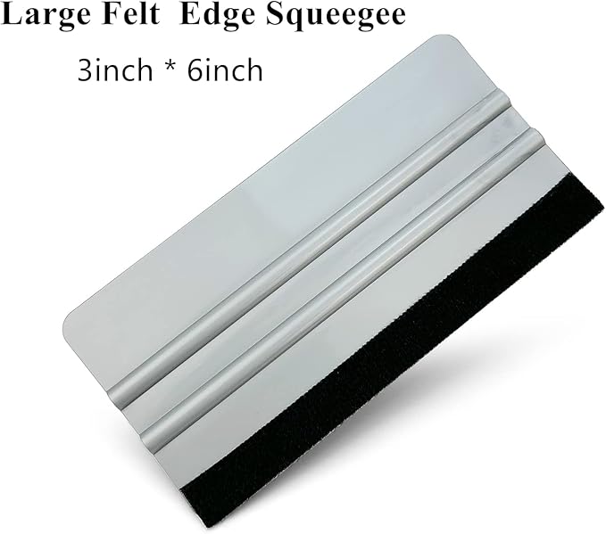 3 Piece Felt Edge Squeegee, 4inch - 5inch - 6inch Vinyl Wrap Squeegee, Plastic Squeegee Scratch-Free for Decals, Adhesive Vinyl, Window Film, Wallpaper