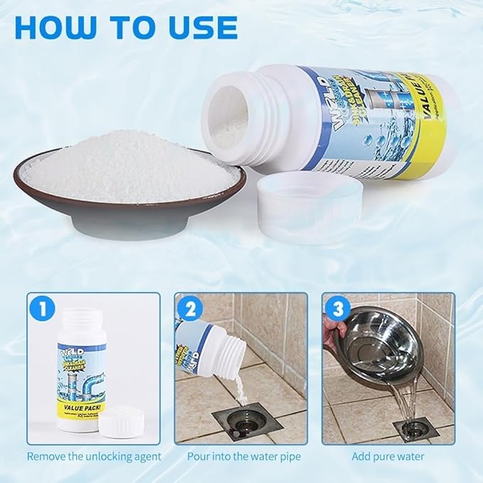 Wild Tornado Sink and Drain Cleaner, Wild Drain and Pipe Cleaner, Ivyever DrainCleaner, World Tornado Sink DrainCleaner, Powerful Pipe Dredging Agent for Kitchen & Bathroom (1PCS)