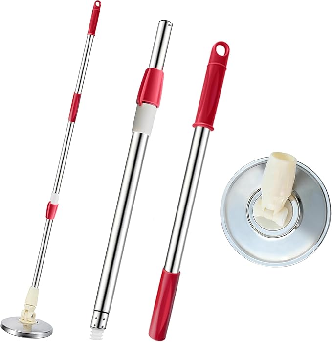Spin Mop Replacement Handle 360 Degree Spin Mop Pole Handle Replacement Rotating Telescopic Stick for Mop Head, Ideal for Home and Household Cleaning