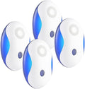 Ultrasonic Pest Repellent for Indoor Use, 4-in-1 Electronic Pest Control for Mice Insects Spiders Rodents Bug Cockroach, Advanced Chip Insect Repeller with Night Light, White (4 Pack)