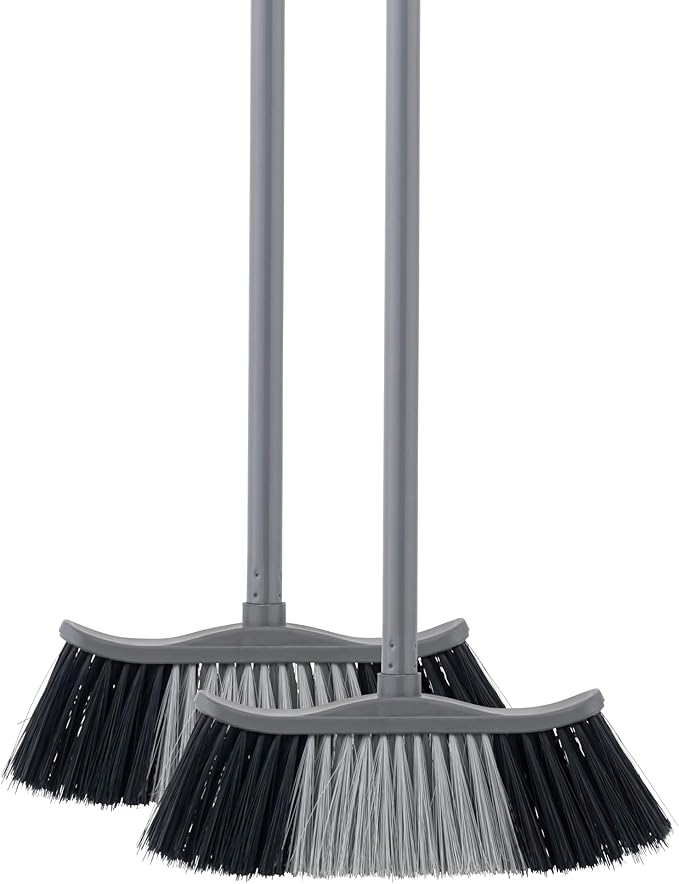 Superio Set of 2 Grey Brooms, Broom Has a 48” Handle