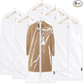 BALEINE 48'' Clear Garment Bags, 6 Packs PEVA Dress Bag for Closet Clothes Dresses Suit Coats Storage (Clear, 6PK)