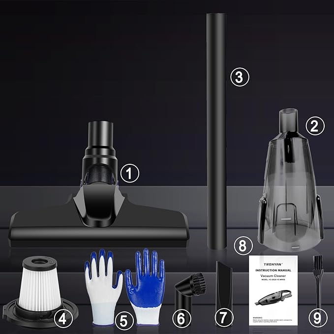 Cordless Vacuum Cleaner Compatible with DEWALT 20V Battery (Battery NOT Included), Handheld Vacuum for Home, Boat, Workshop, Car, Pet Hair, Furniture-Tool Only