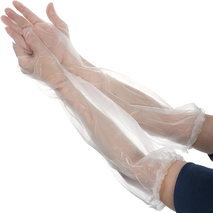 Long Sleeve Cleaning Gloves Disposable Elbow Length Plastic Sleeve Waterproof Protective Arm Gloves Cleaning Kitchen