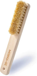 Wood Laundry Stain Brush with Boar Bristle, Tough Stain Remover for Delicate Fabric, Cotton, Linens, and Shoes, Laundry Scrub Brush for Fresh and Clean Fabric