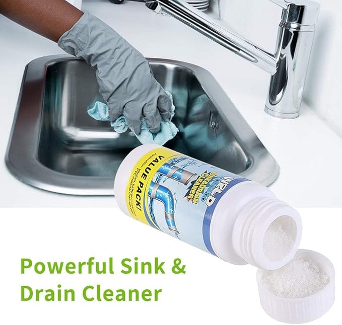 Wild Tornado Powerful Sink & Drain Cleaner High Efficiency - Clog Remover Kitchen Sewer Power Pipe Channel Powder Drain Cleaner for Kitchen and Pipes Cleaning Tool (3)