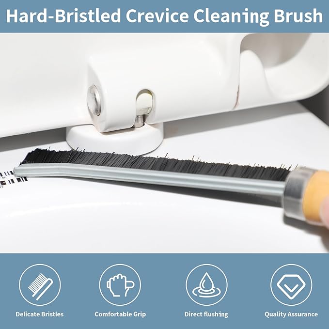 4-piece set Crevice Cleaning Brush - Multifunctional Hard Bristle Cleaning Brush for Bathroom, Kitchen, Car, Window, Faucet, Toilet & Grout - Durable Household Cleaning Tools Essentials (Black)