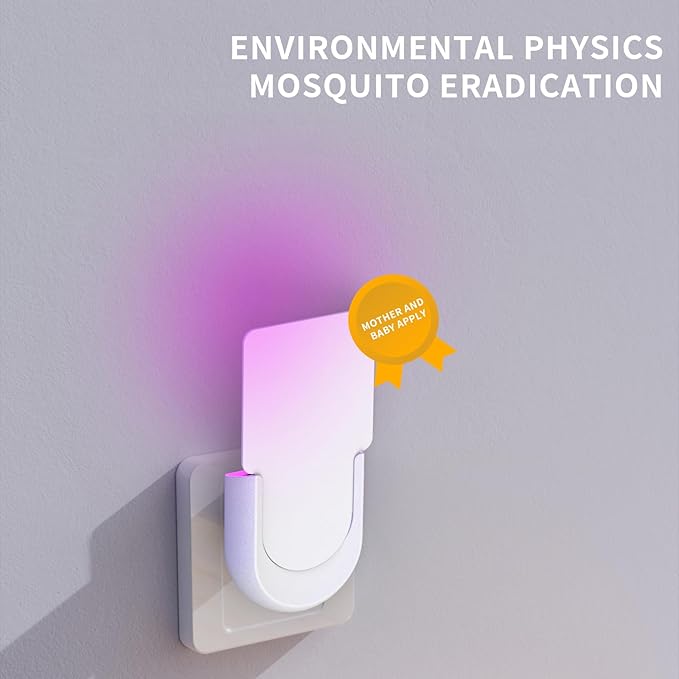 NEXLY MK030 Fly Trap Indoor Plug in Fruit Fly Traps for Indoors Night Light Flying Trap for Home Bedroom Living Room Kitchen (1 Device + 5 Glue Card) (1, White)