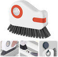 2 in 1 Groove Cleaning Brush, Window Track Cleaning Tools, Multifunction Window Track Cleaner with Hard Bristle and Hidden Scraper, Crevice Brush for Sliding Door Track, Window Seal, Sill (Orange)