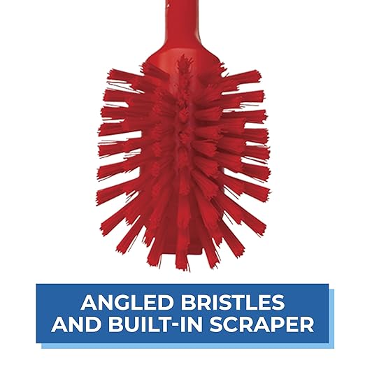 Vikan 42374 Brush,Dish,Scraping Edge,Medium,11",PP/PBT,Red
