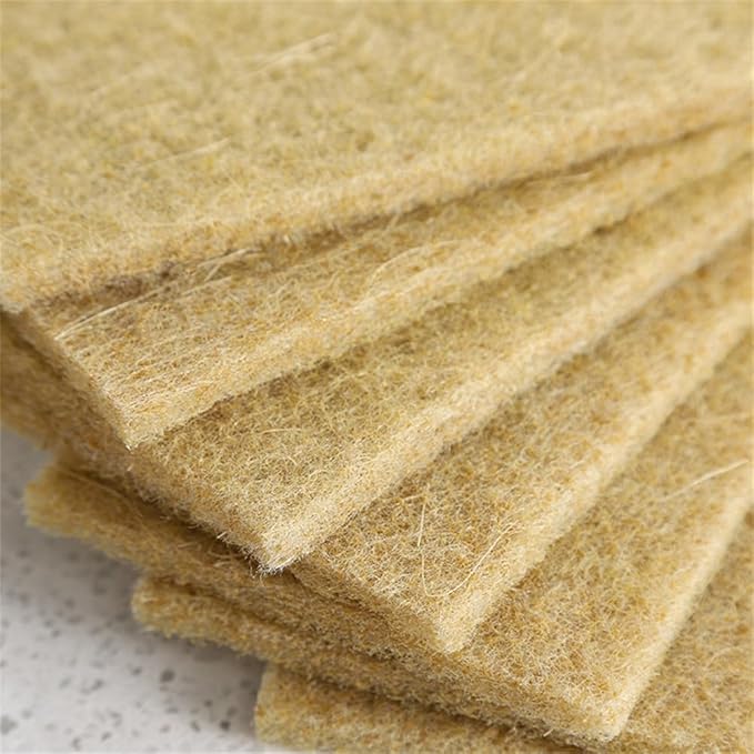 Natural Scouring Pads Biodegradable Scrubbing Pads for Kitchen Cleaning, Dishes, and Pots - Sisal hemp Fiber Scrub Pads for Dishes - Non Scratch Scouring Pads for Pots and Pans (10 Pack)