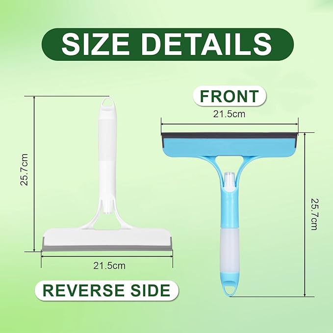 3 in 1 Window Cleaning Scraper, Window Squeegee with Sprayer, Window Cleaning Scraper for Windows, Walls, Car Windshields, Bathrooms, Kitchens, All-Purpose Window Cleaner Tool (White)