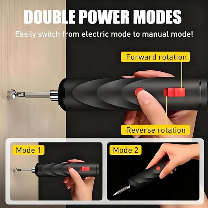 Cordless Electric Screwdriver Rechargeable, Portable Automatic Home Repair Tool Kit with 12pcs Bits and USB Cable, Electric Screwdriver Sets