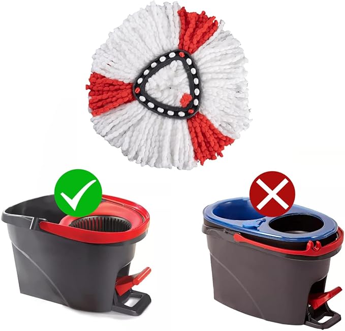 Matthew Cleaning 6Pack Red Microfiber Spin Mop Replacement Head Compatible with EasyWring Spin Mop Replace Head-EasyWring High Absorbency,Machine Washable,Microfiber Spin Mop Refills