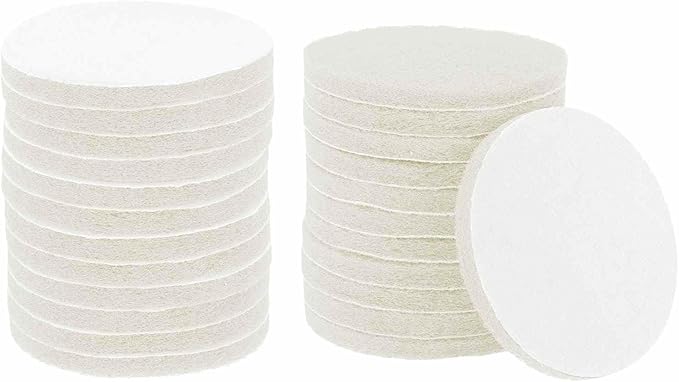 HARFINGTON 24pcs Scrubber Scouring Pads 450 Grits 5 Inch Drill Power Brush Hoop and Loop Surface Conditioning Disc Drill Scuffing Disc Scrub Pads for Home Kitchen Cleaning, White